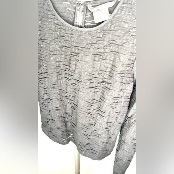Armani Exchange XS Semi- sheer Textured Long-Sleeve Blouse Top Y2K - Picture 3 of 6